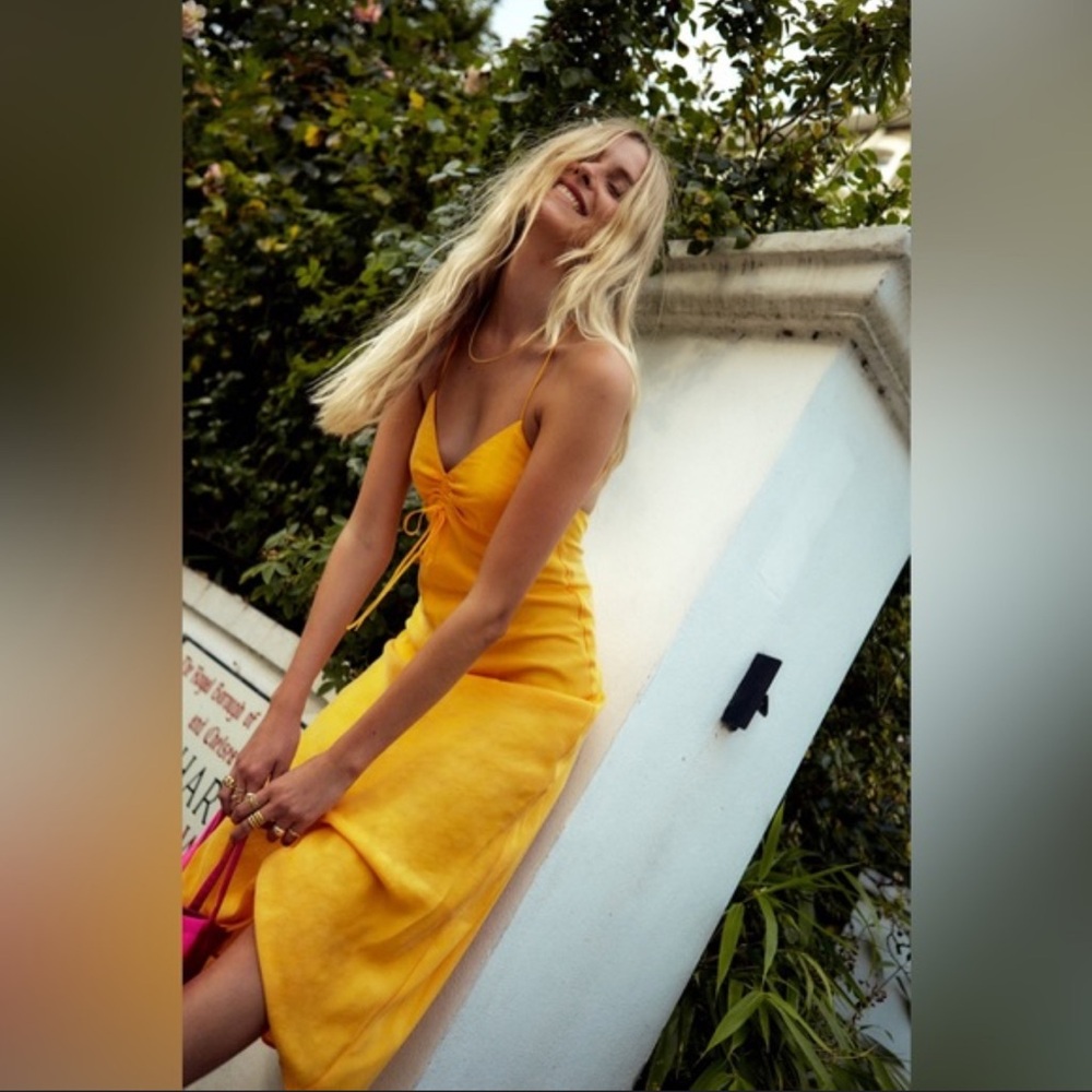 Zara orange midi dress